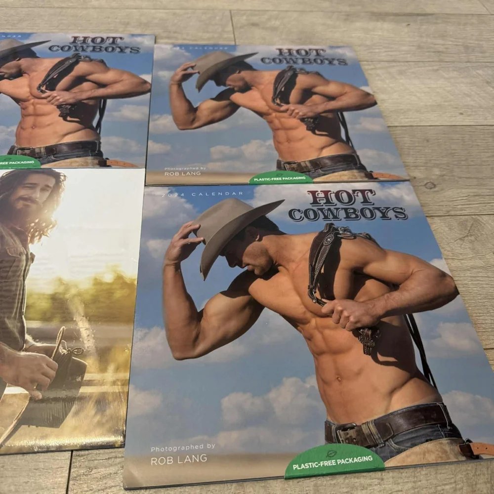 Calendars One Size Brown Blue Hot Cowboys 2024 Calendar